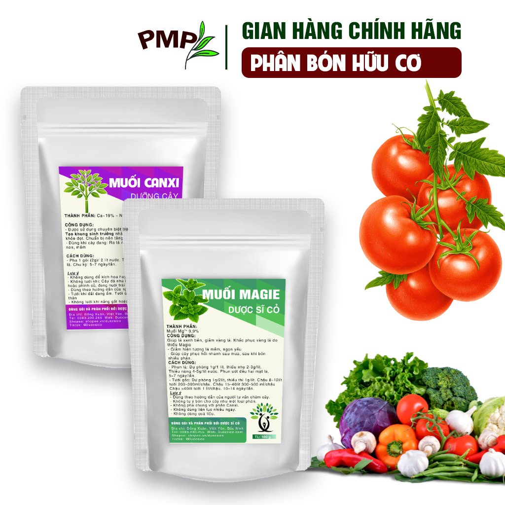 Combo Canxi & Magie Xanh Lá Khỏe Cây ( 1 Túi Canxi Dưỡng Cây ,1 Túi Magie )