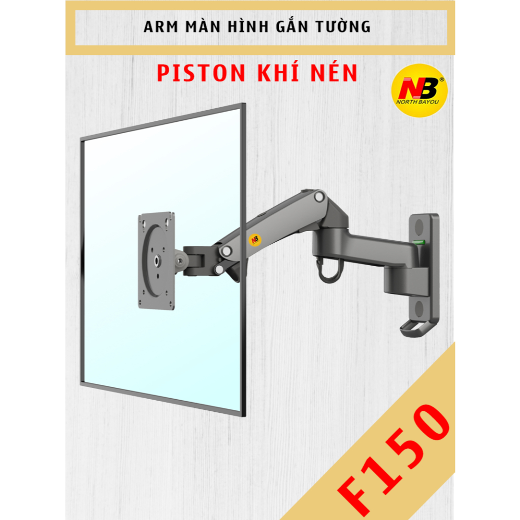 F150 / Giá Treo Màn hình TIVI gắn tường/ Arm màn hình gắn tường/ GIÁ TREO NÂNG HẠ TIVI [17" - 43"]