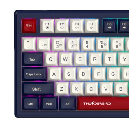 Bàn phím cơ ThunderBird TGK375WHE, LED RGB, 3 mode, Pin 3400mAh, màn hình hiển thị.[Bh chính hãng] | BigBuy360 - bigbuy360.vn