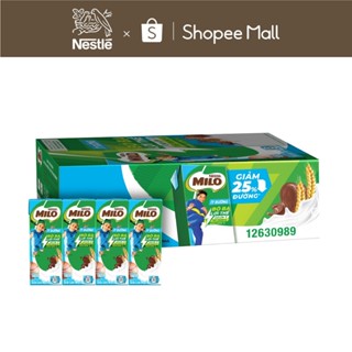 Sữa lúa mạch Nestlé® MILO® ít đường thùng 12 x 180ml (12x4x180ml)