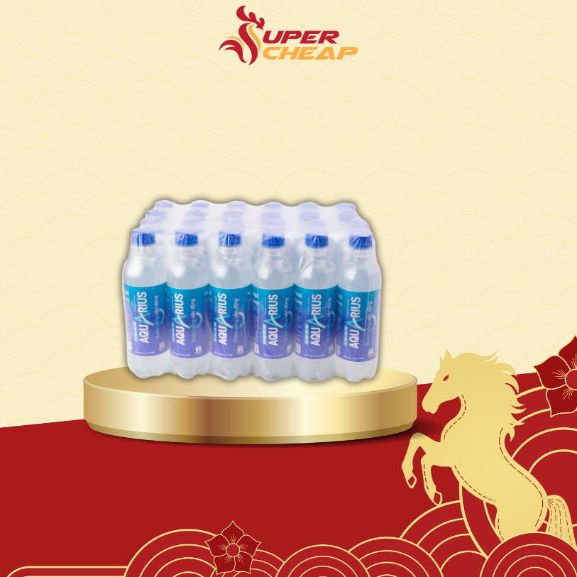 [Hoả tốc HCM] Lốc 24 Chai Nước Điện Giải Bù Khoáng Thể Thao Aquarius 390ml/Chai Sale 25.01