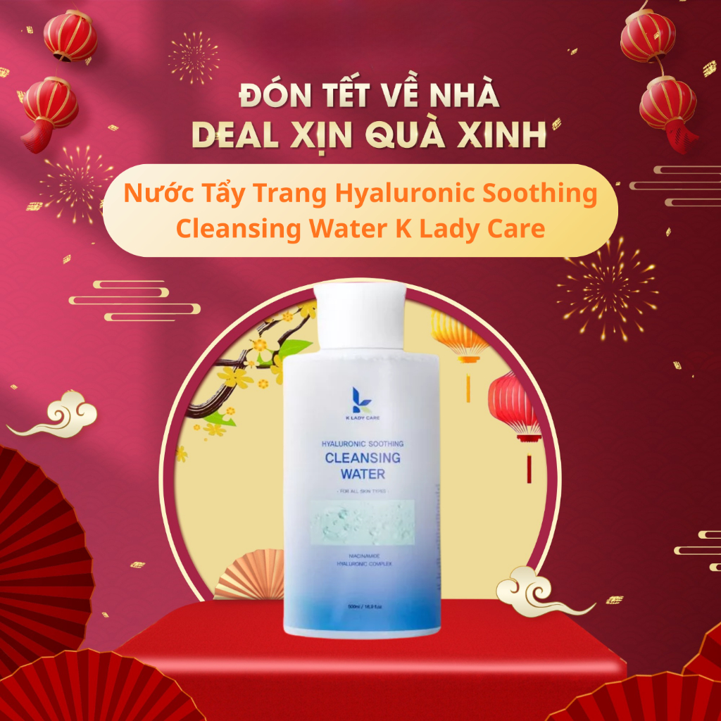 Nước Tẩy Trang Không Cồn, Dịu Nhẹ, Sạch Sâu Hyaluronic Soothing Cleansing WLady Care 500ml - A46 Hân