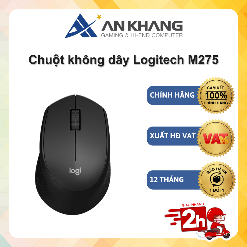 Chuột không dây Logitech M275 màu đen (910-007327) Chính hãng Bảo hành 12 Tháng