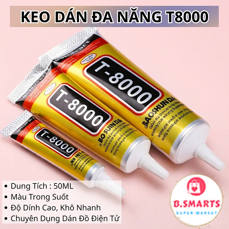Keo Dán Kính Điện Thoại Chuyên Dụng T8000 50ML, Keo Dán Đa Năng Sửa Chữa Điện Tử DIY Linh Kiện