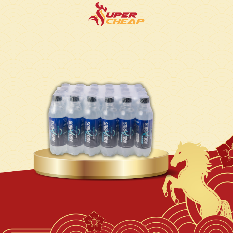 [HỎA TỐC HCM] Lốc 24 Chai Nước Điện Giải Bù Khoáng Không Đường Aquarius Zero 390ml/Chai_SP