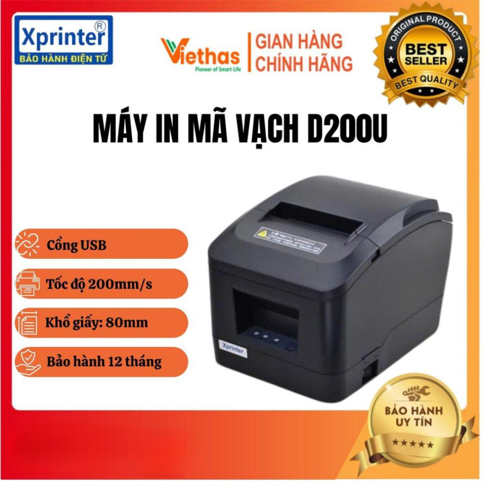 [HCM] Máy In Hóa Đơn K80 Xprinter XP-D200U | Kết Nối USB | In Bill Bán Hàng Trên Máy Tính