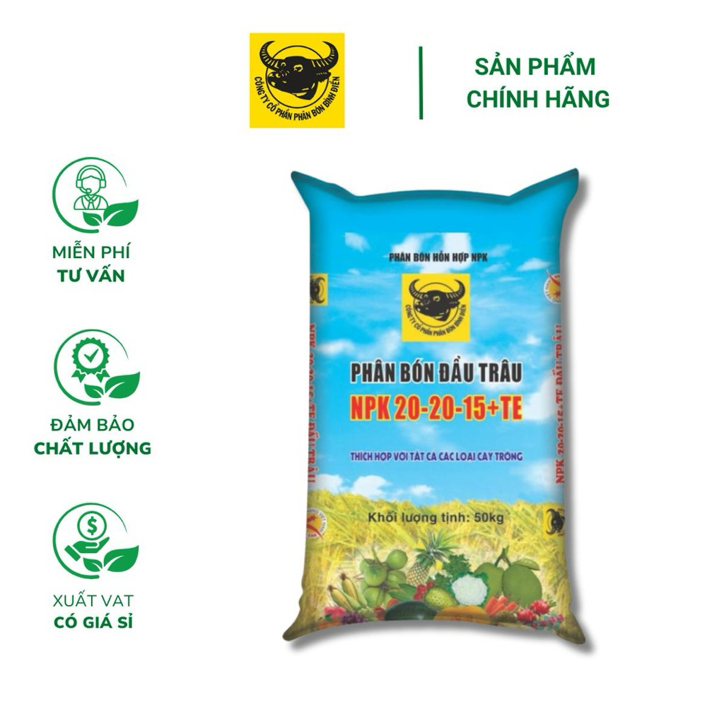 NKP 20-20-15+TE Đầu trâu bao 50kg
