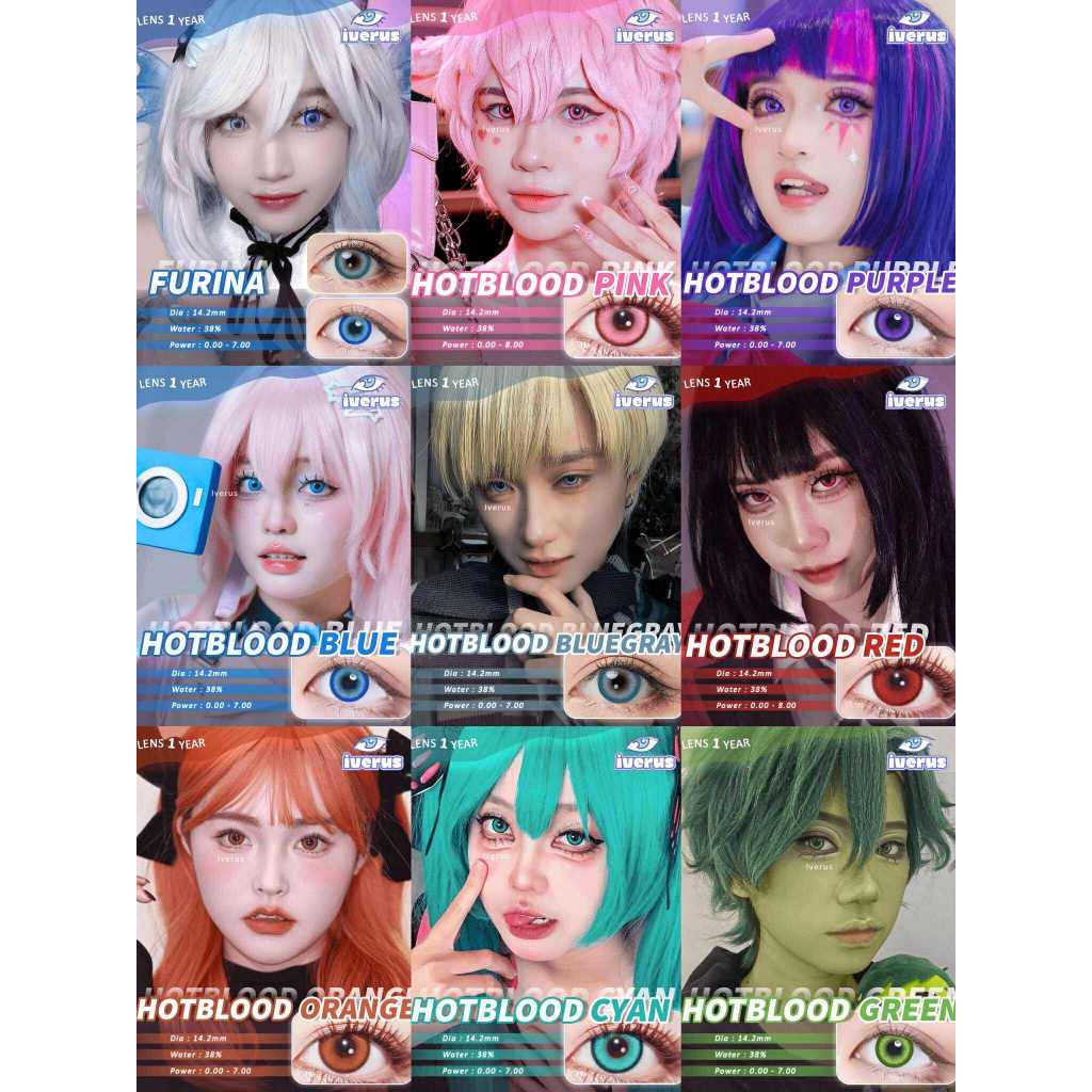 Một cặp kính áp tròng cosplay - Lens cosplay Furina Genshin Impact giãn 14.2mm có độ cận