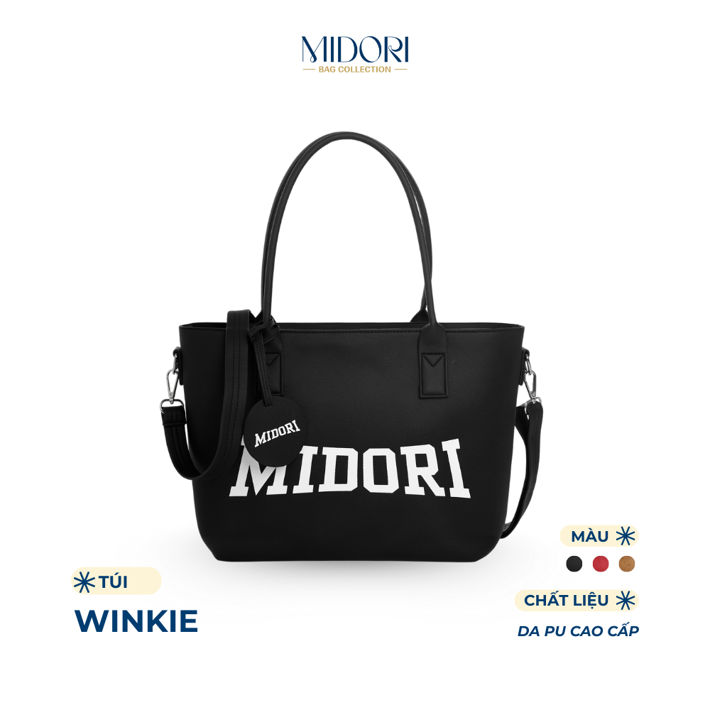 Túi Tote Da PU Winkie Đeo Vai Nam Nữ Có Dây Đeo Chéo Đựng Laptop Đi Học Làm | MIDORI BAG COLLECTION