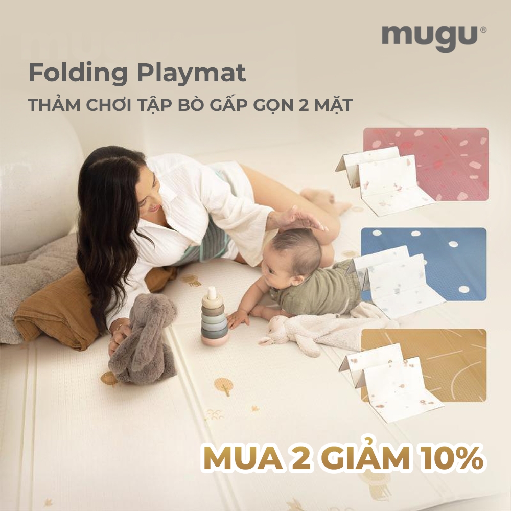 Thảm Xốp XPE, 2 Mặt Chống Trơn Trượt, Gấp Gọn Tiện Lợi, Chống Thấm, Chống Xước An Toàn Cho Trẻ Em