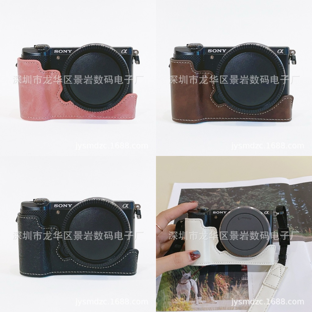Halfcase cho SONY A5000 A5100 ,ốp da bảo vệ máy ảnh