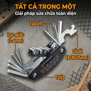 Bộ Lục Giác Sửa Chữa Cầm Tay Đa Năng JYoohome Dụng Cụ Tua Vít 16 trong 1 Lắp Giáp Sửa Chữa Xe Đạp