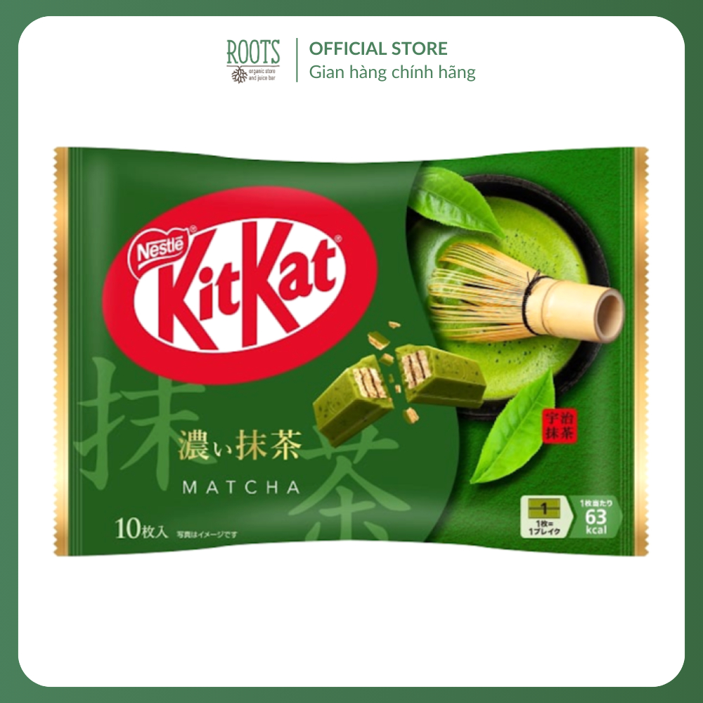 (Ship hỏa tốc) KITKAT - Bánh Xốp Phủ Socola Trà Xanh, Wafer Fingers, Matcha, 10 Thanh (113g)