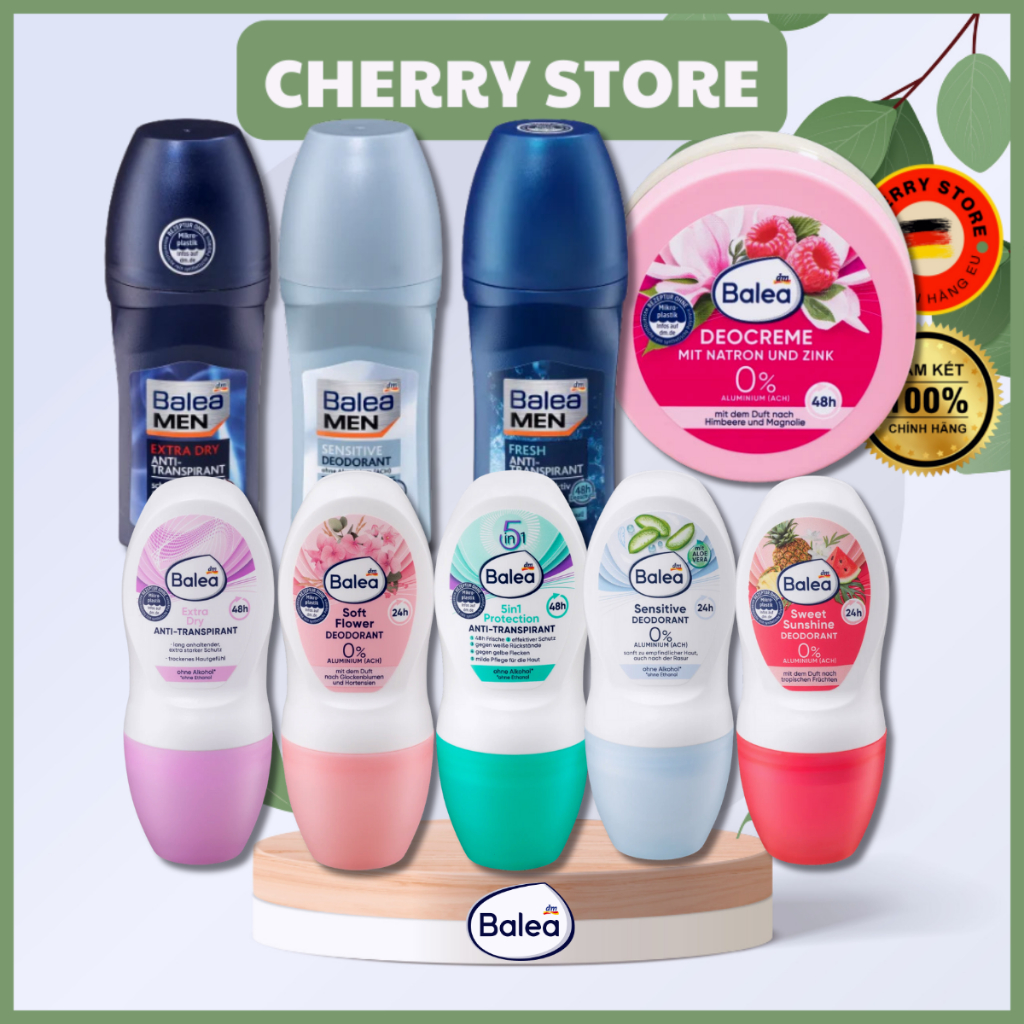 Bộ Kem khử mùi hôi nách Balea Deocreme, xịt khử mùi nách, lăn khử mùi Balea, Lăn nách Balea Men
