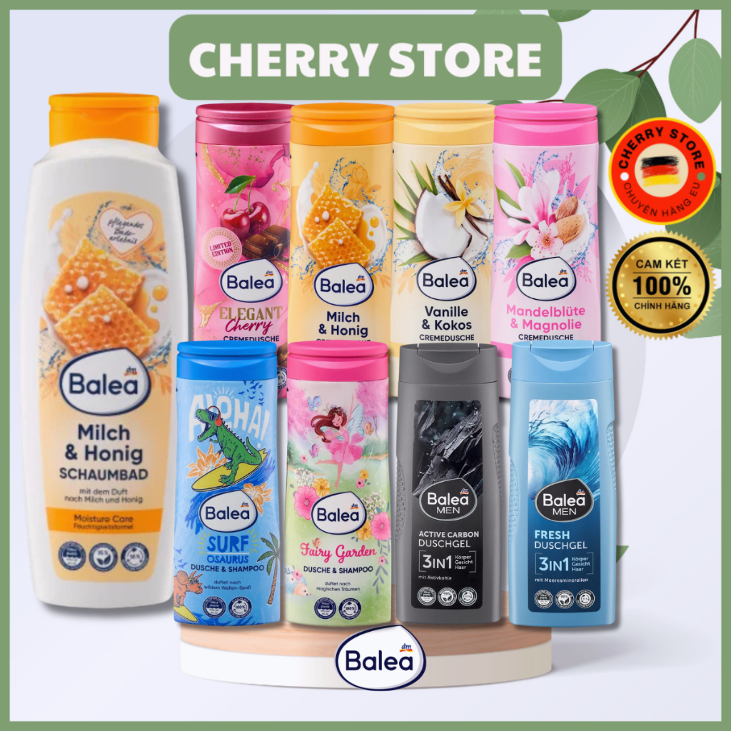 Sữa tắm Balea Đức Sữa tắm thuần chay Vegan chai 300ml, sữa tắm balea trẻ em, sữa tắm balea Men Balea
