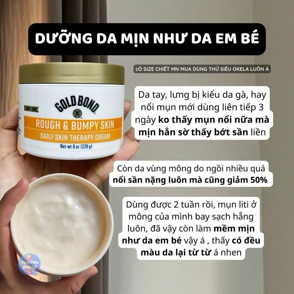 (BILL - US) - Kem mông ,dưỡng da Gold Bond Rough & Bumpy Skin Daily Skin Therapy Cream 226gram