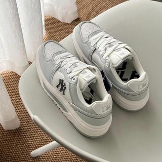 Giày sneakers unisex cổ thấp Chunky Liner Embo Monogram , Giày Thể Thao MLB Liner Embo Monogram xám , Hồng Cao Cấp