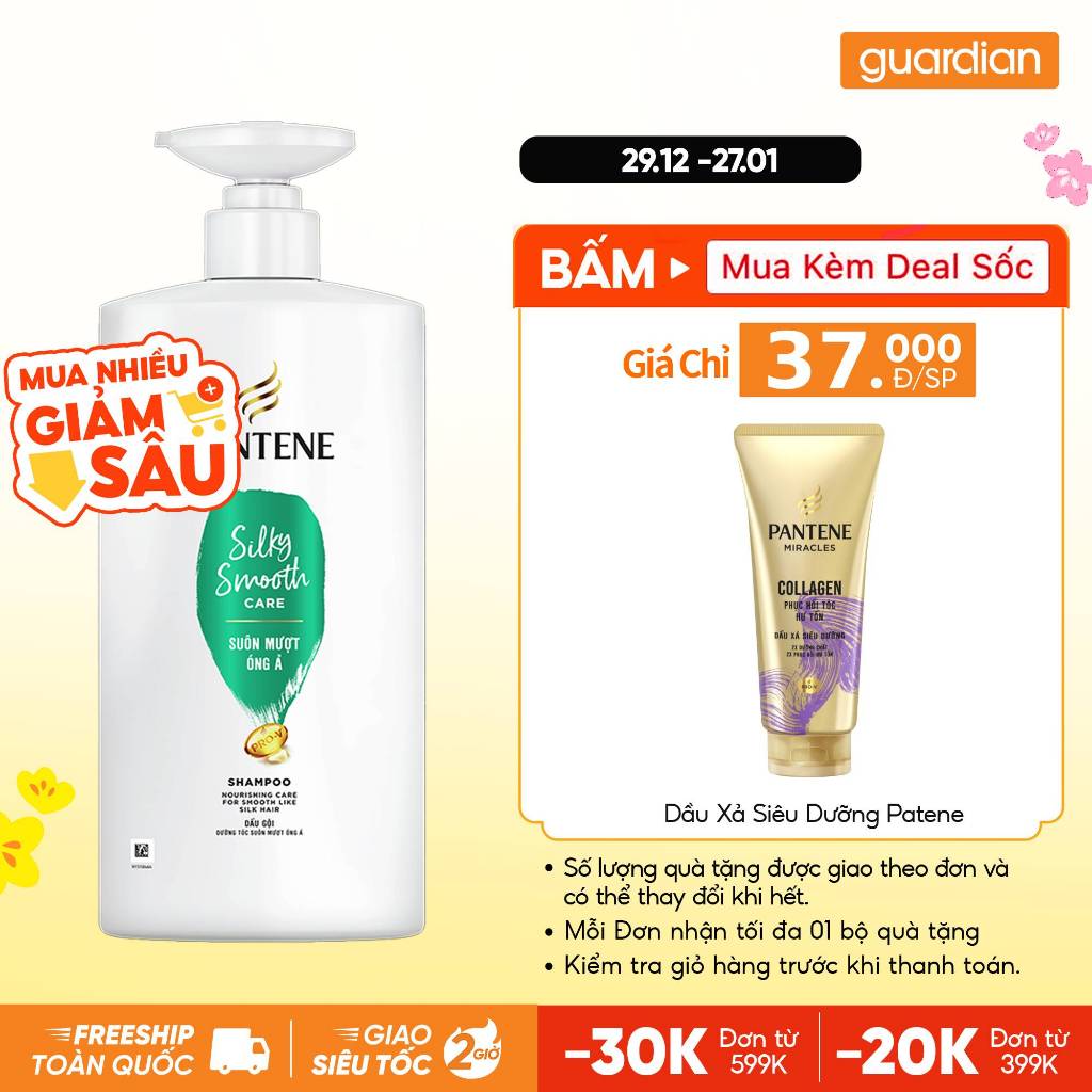 Dầu Gội Suôn Mượt Óng Ả Pantene Silky Smooth Care Shampoo 650Ml
