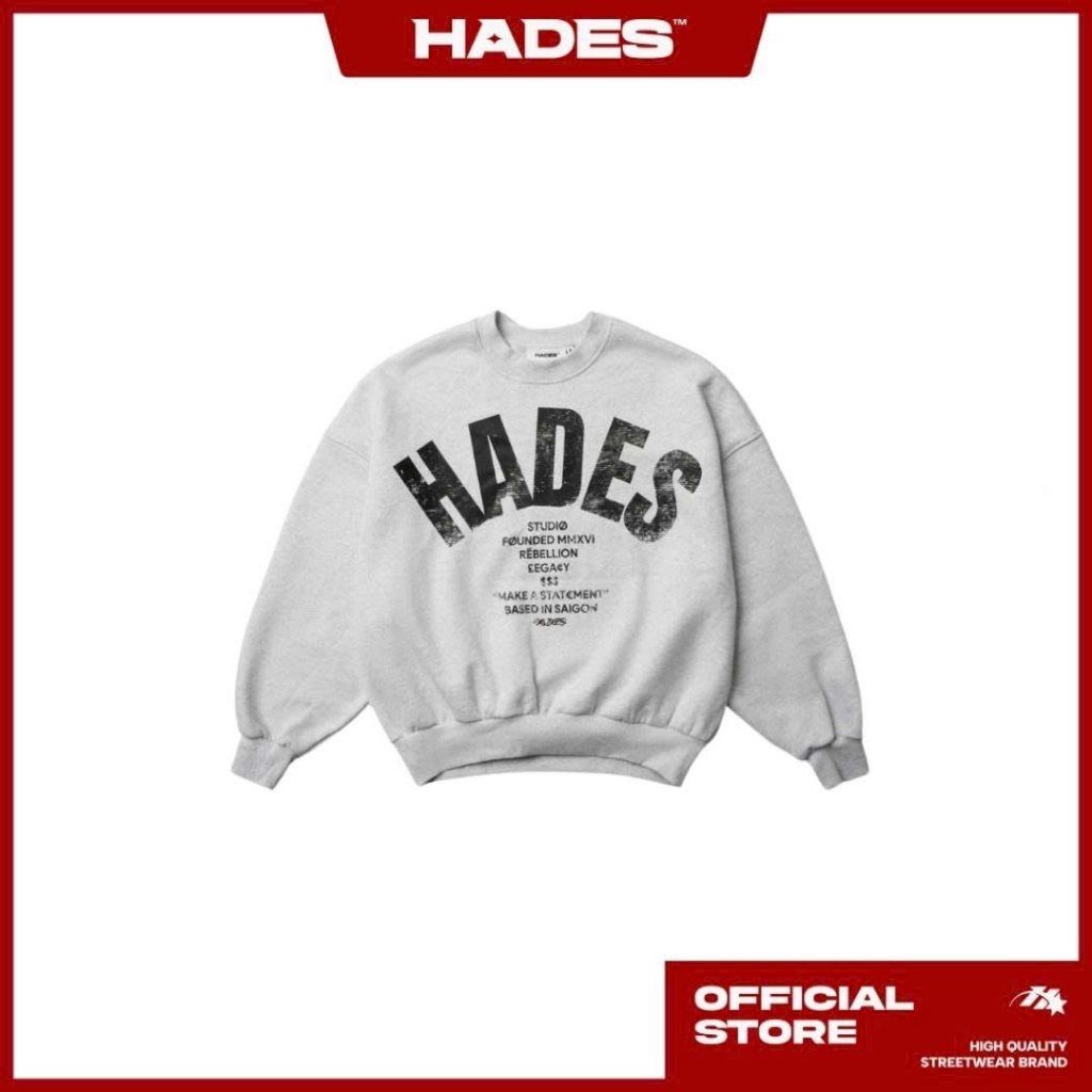 HADES OG SWEATER - HADES Brand Chính Hãng - Áo tay dài Unisex - GREY