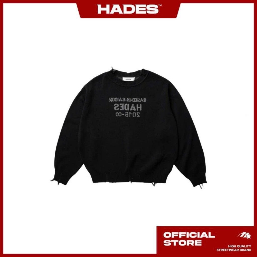 HADES Monolith Knit - BLACK - HADES Brand chính hãng Áo sweater dài tay knit màu Black