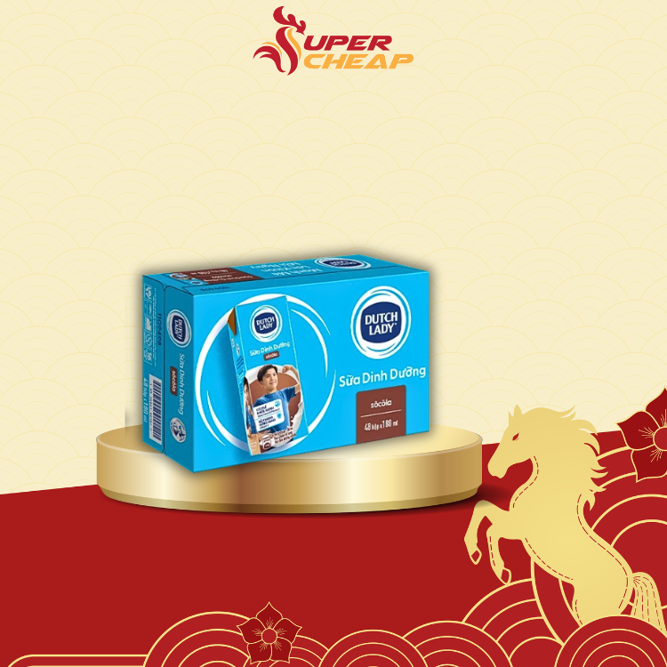 [Hỏa Tốc HCM] Thùng 48 Hộp Sữa Tươi Tiệt Trùng Dutch Lady Hương Socola (48 x 180ml)_SP