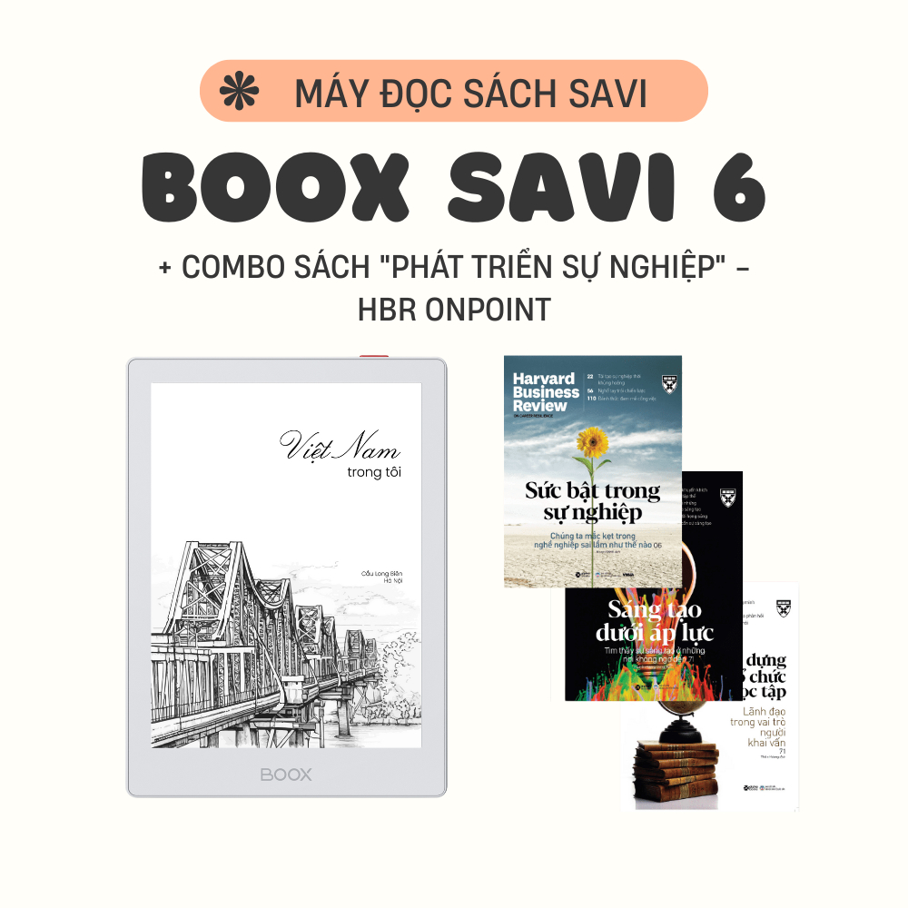 Combo Máy đọc sách Boox Savi 6 + combo 3 cuốn Phát triển sự nghiệp - HBR OnPoint