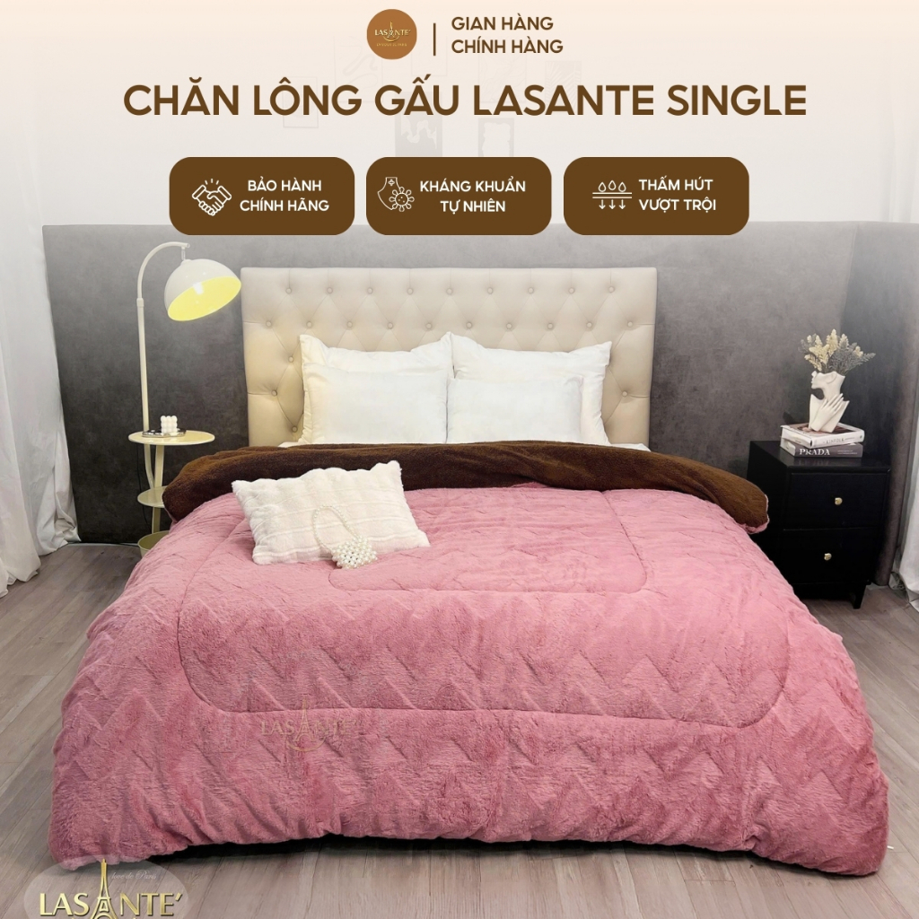 Chăn Lông Mùa Đông Đại Hàn Gấu Bắc Cực(single) Lasante 4.6 Kg Lasante 2m1*2m4
