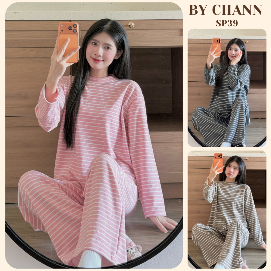 Bộ Đồ Giữ Nhiệt BY CHANN (SP39) mặc mùa thu đông chất liệu lông thỏ áo dài quần dài freesize