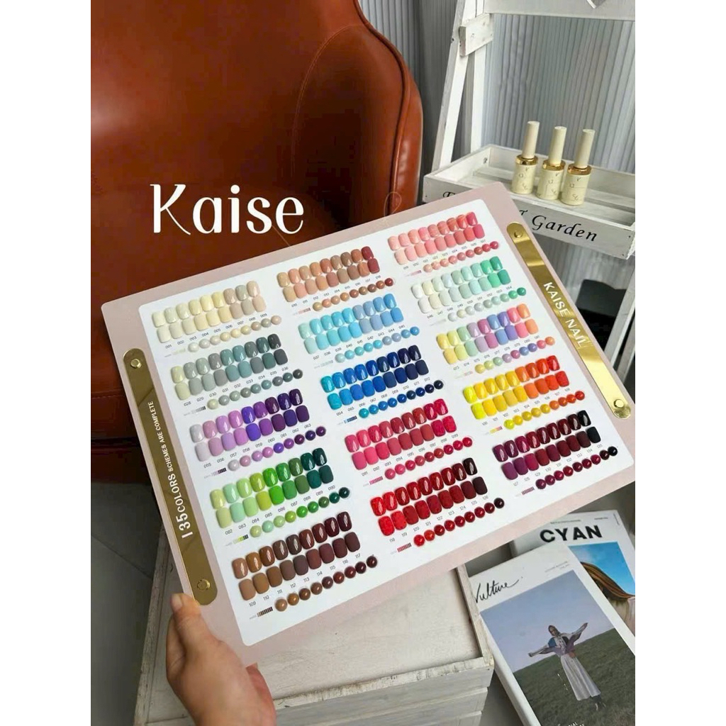 Set sơn Kaise 135 mau màu mix nhũ thạch đầy đủ tone màu