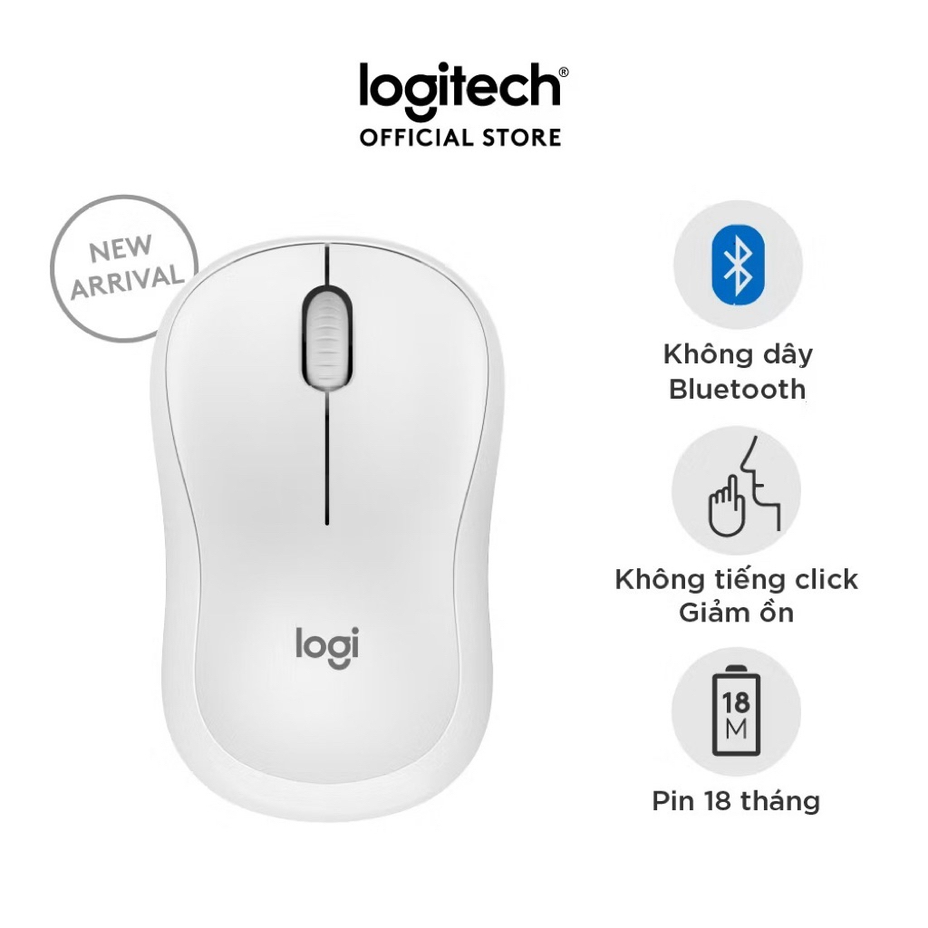 (Chính Hãng) Chuột Bluetooth Logitech M240 Silent - Không dây, Nhỏ gọn, Tương thích Windows, macOS, 