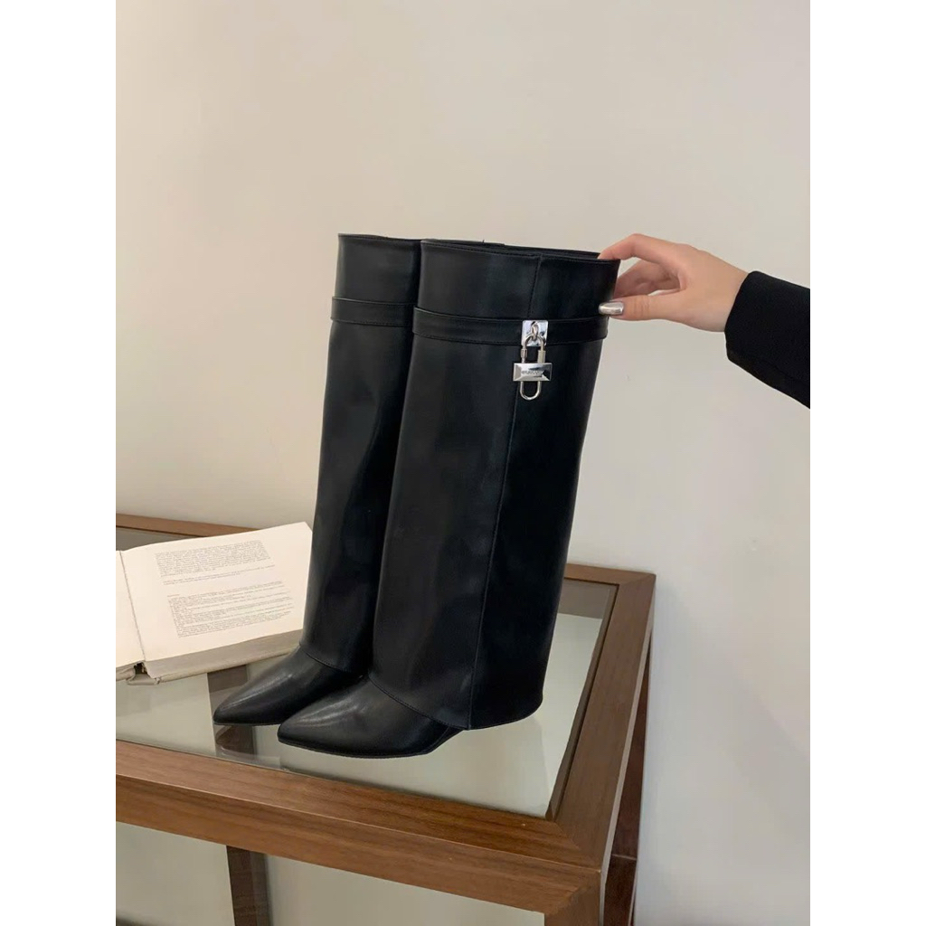 HÀNG CÓ SẴN GIAO NGAY 4 MÀU🎀Bellet Belle🎀 Giày Bốt Nữ Cao Ống Đứng Phối Khoá Da Cao Cấp-MIJILI-Boot Độn FORM NHỎ C2818-2 | BigBuy360 - bigbuy360.vn