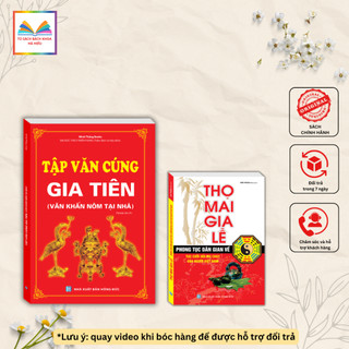 Sách - Combo 2C Tập văn cúng gia tiên (Văn khấn nôm tại nhà) + Thọ mai gia lễ