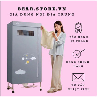 Tủ sấy quần áo 2 tầng Bear công suất 1200W khô nhanh, chống nhăn, có bánh xe đẩy - bảo hành 12 tháng
