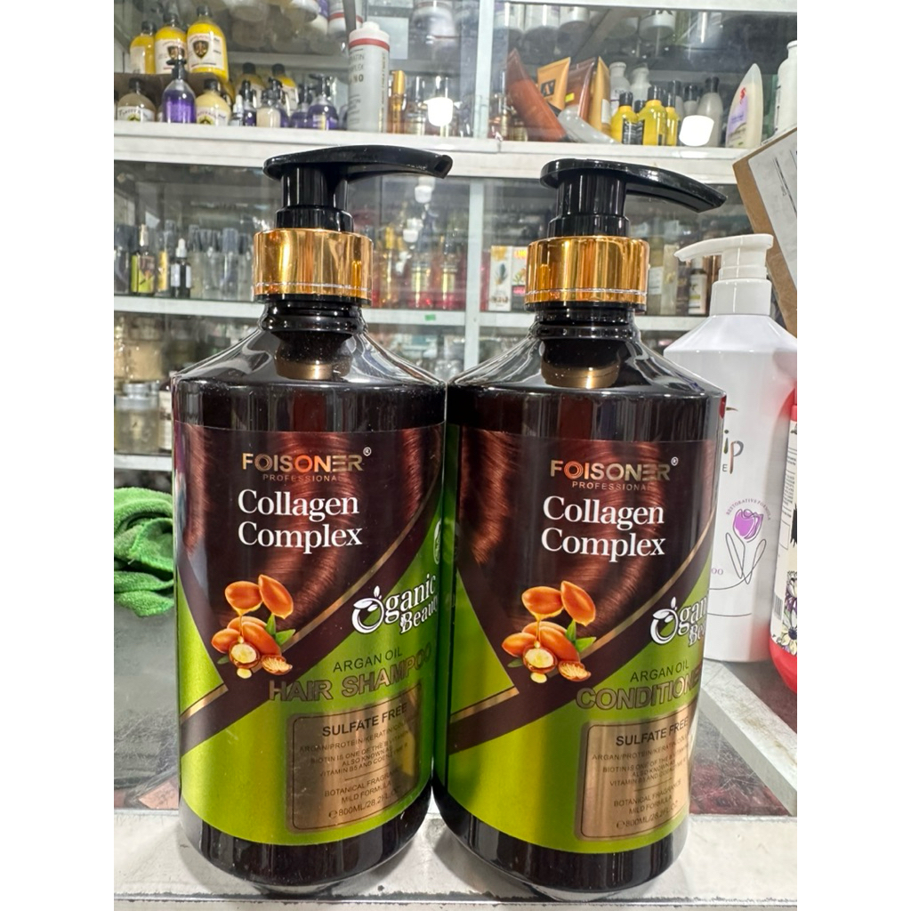 Cặp Dầu Gội Xả Collagen Complex FOISONER Argan Oil 800ml x2  (bán th o cặp )