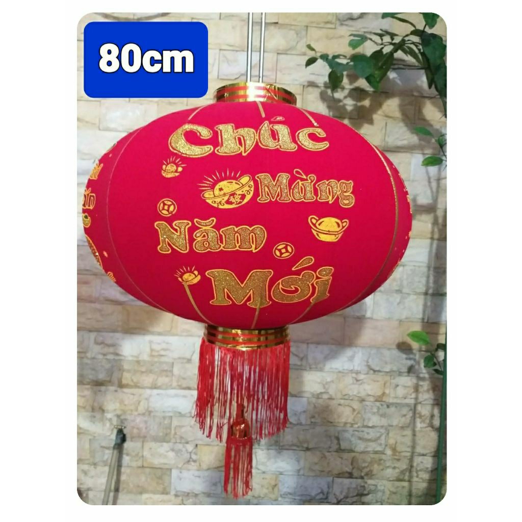 đèn lồng đỏ treo Tết may mắn size 60-80cm