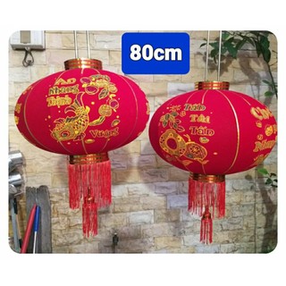 đèn lồng đỏ treo Tết may mắn size 60-80cm