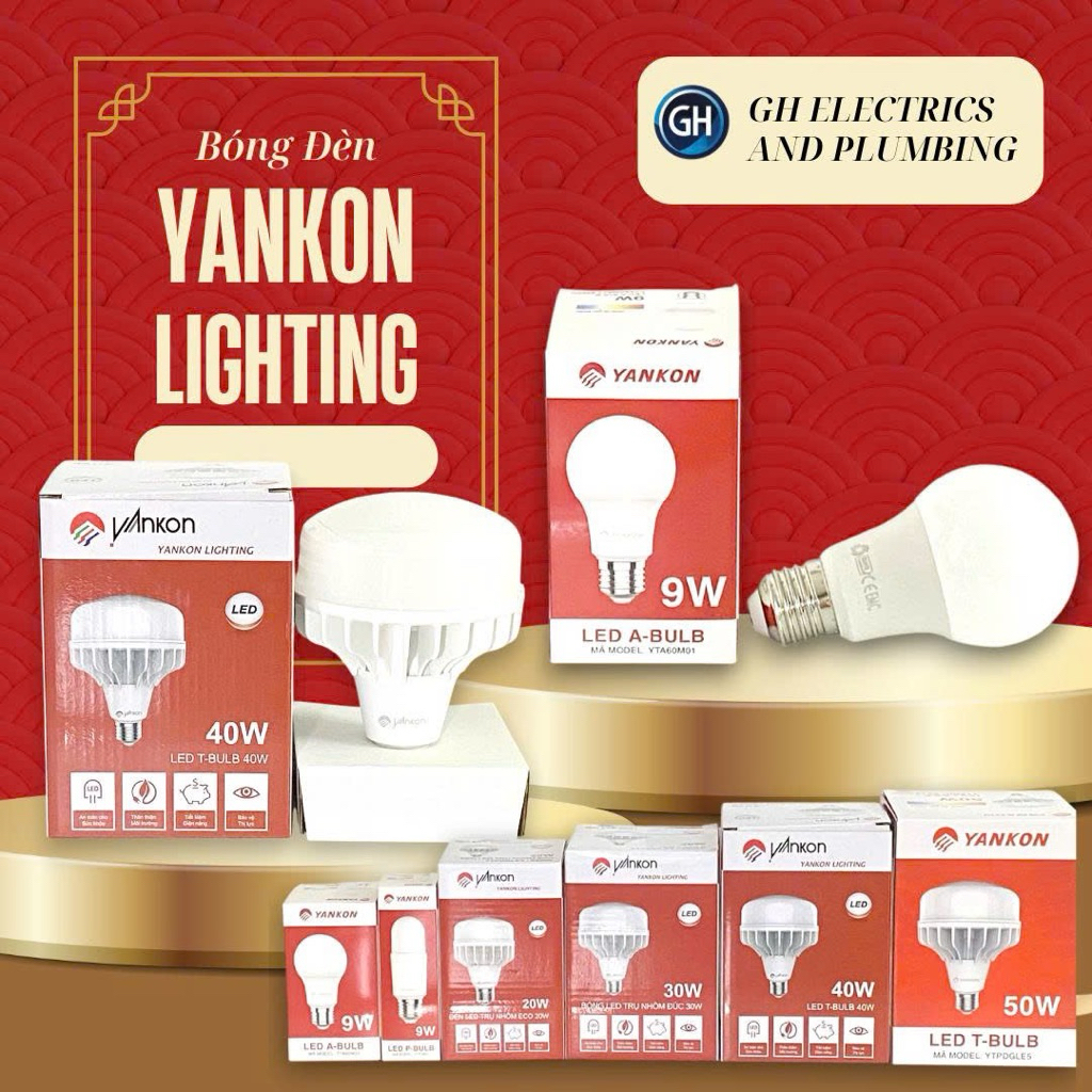 Bóng Đèn LED Trụ Nhôm Yankon Eco Siêu Sáng (20W- 50W) - Tiết Kiệm Điện, Ánh Sáng Trắng 6500K