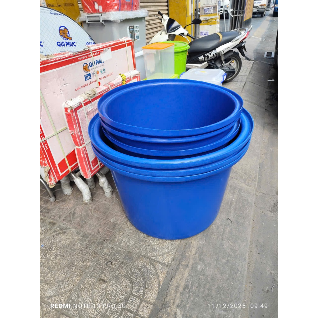 Tank Nhựa Tròn 200l,300Lit Nuôi Cá,Rộng Hải Sản,Thùng Nhựa Tròn Xanh Chứa Hóa Chất
