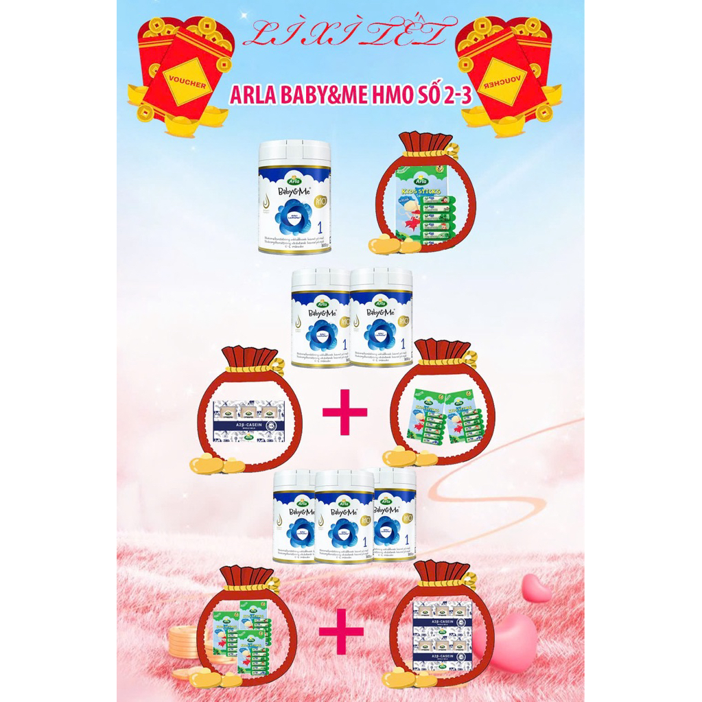 [Quà tặng] Sữa Arla Baby&me HMO step 2, Step 3 Tăng Đề Kháng Cho Bé