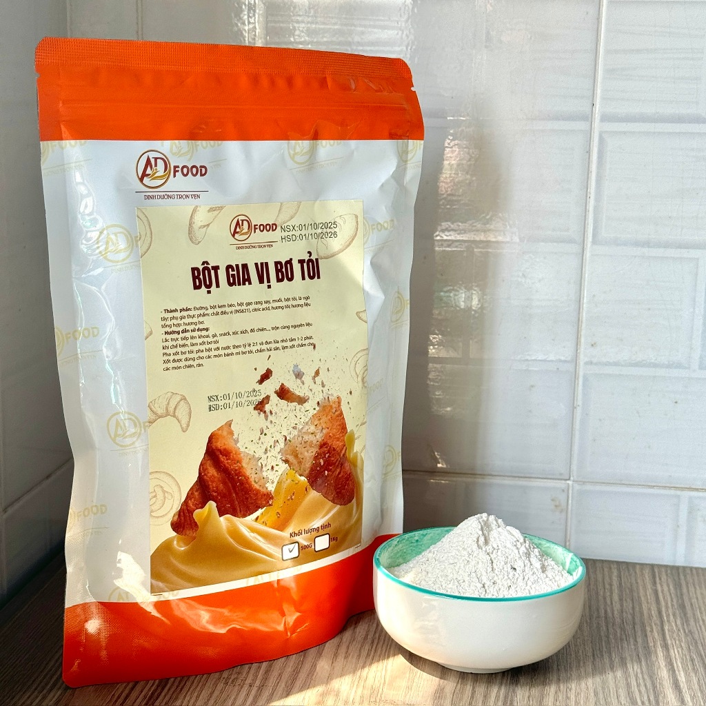 500G Bột Gia Vị Bơ Tỏi ADFOOD - Dùng Làm Gia Vị Rắc Hoặc Pha Xốt Bơ Tỏi