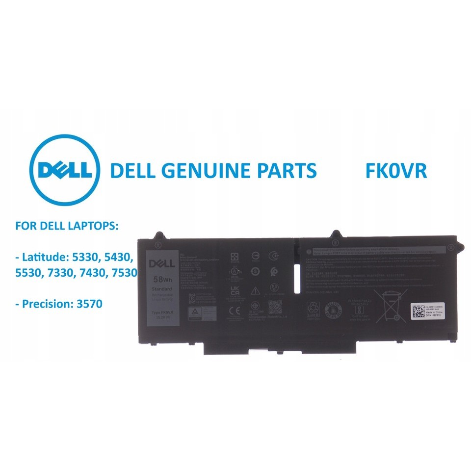 Pin Dell Lattitude 5330 5430 5430 5530 7330 FK0VR 07KRV 8H6WD 8P81K H4PVC 4FVJG VTCWY 8C8J1