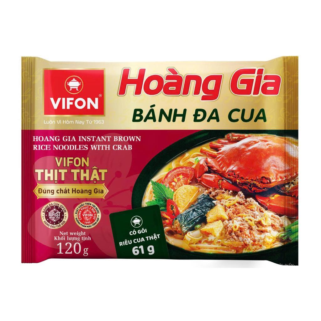 Thùng 18 gói bánh đa cua Vifon Hoàng Gia 120g (có gói riêu cua thật)