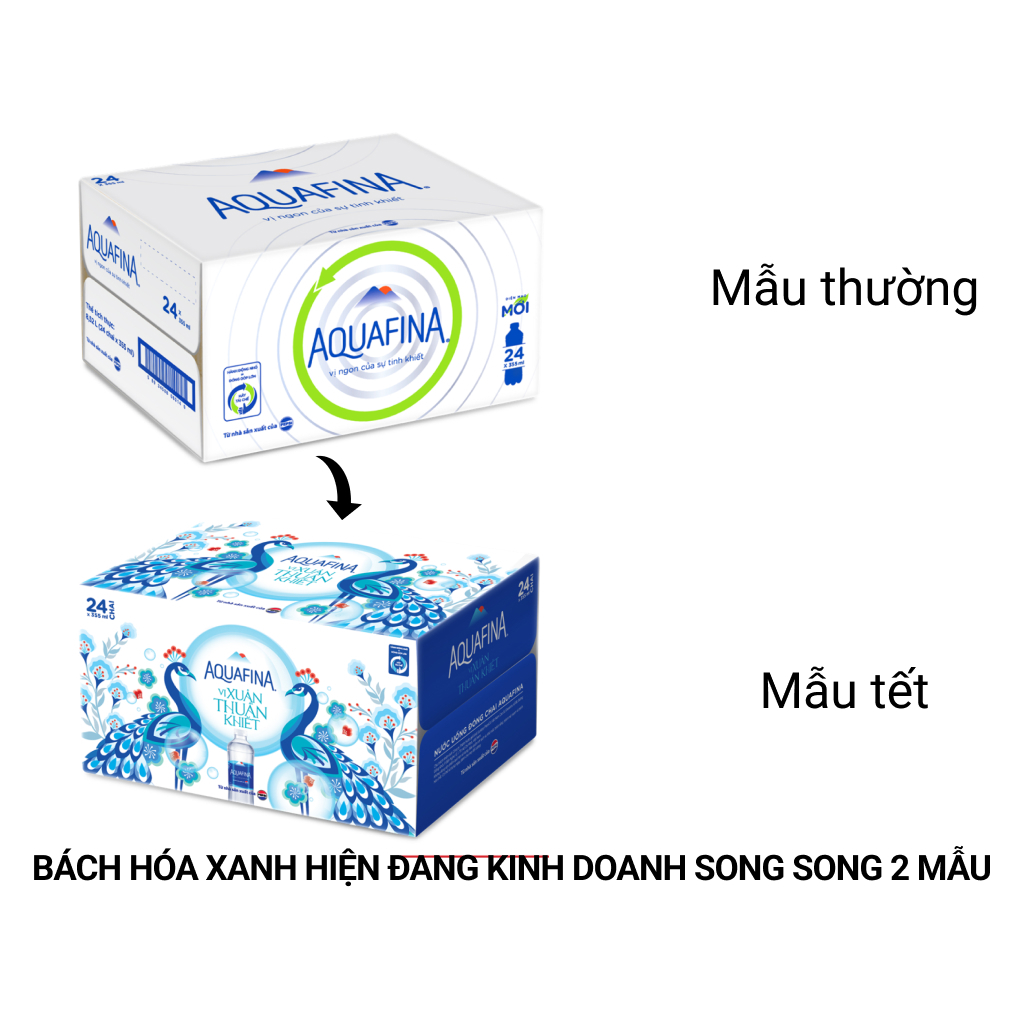 Giá sỉ Thùng 24 chai nước tinh khiết Aquafina 355ml