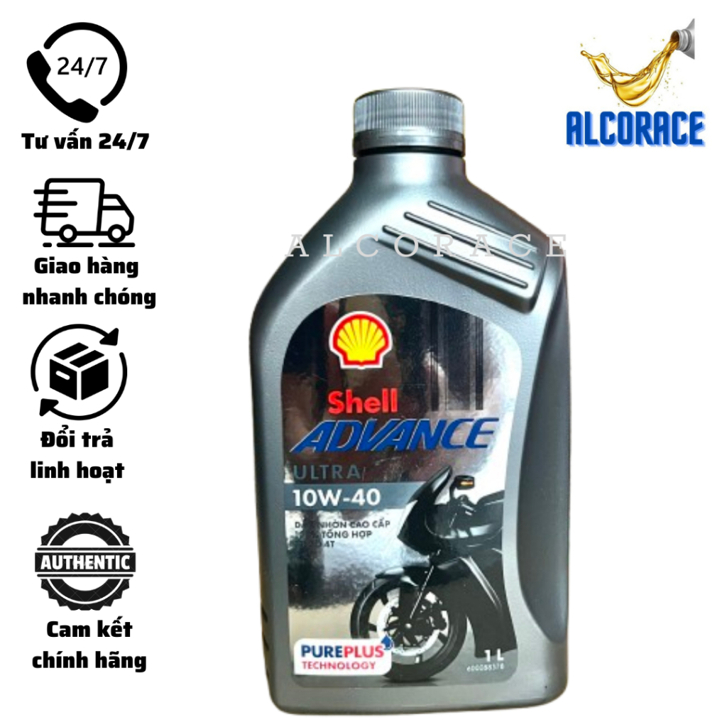 Dầu Nhớt Shell Advance Ultra 10W40 100% tổng hợp - dành cho xe số - mẫu mới sản xuất tại Việt Nam