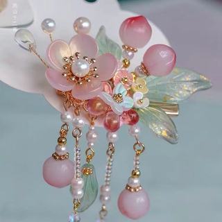 5 trái đào thủy tinh 12mm nguyên liệu làm trang sức cổ trang cosplay cổ phục NL0726