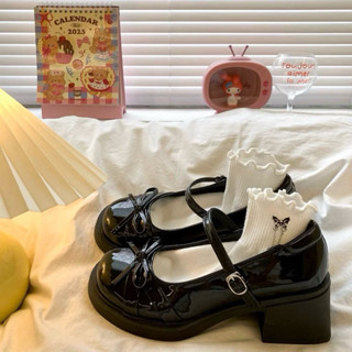 Giày búp bê nữ tăng chiêu cao da bóng lolita mã 252