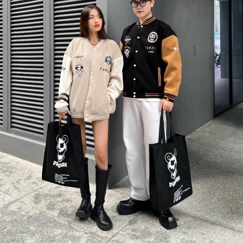 Pass Áo khoác bomber nam nữ Pandax Studio, varsity local brand big size unisex, form rộng 2 lớp