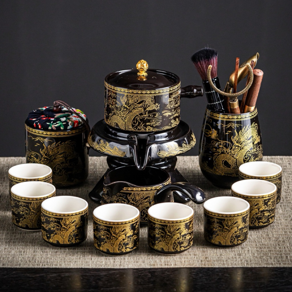 Bộ ấm chén cối xay gió ( 1 ấm trà, 1 đế, 1 tống trà và 6 chén ) có túi đóng đẹp