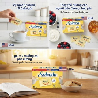 Đường ăn kiêng Splenda (50 gói - Mỹ)