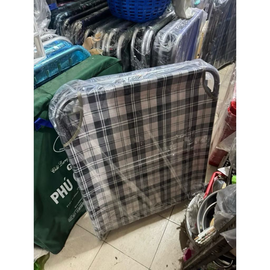 Giường ghế xếp đầu cao lưới nhập cao cấp , giường lưới sắt dày, giường xếp , ghế bố xếp / giường bố 